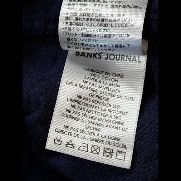Banks Journal Shirt Small Mens Blue Corduroy Button Down Long Sleeve Pocket - Picture 7 of 7